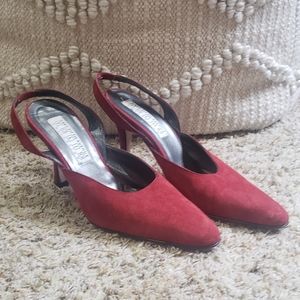 Vintage Saks Fifth Avenue red kitten point heels